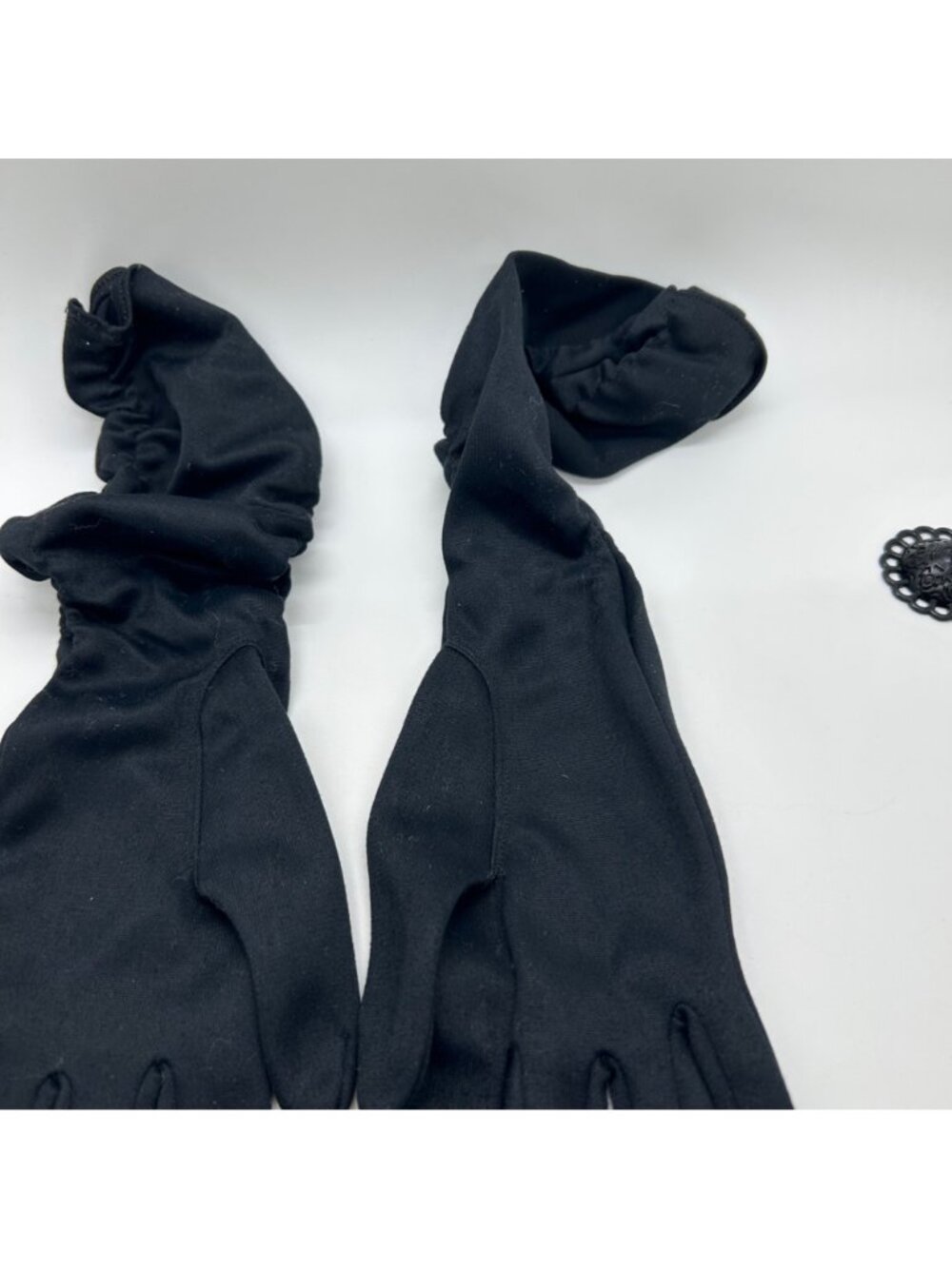 Vintage Black Opera Gloves Elbow Length Evening Wear Max Mayer West Germany SM - Picture 11 of 14
